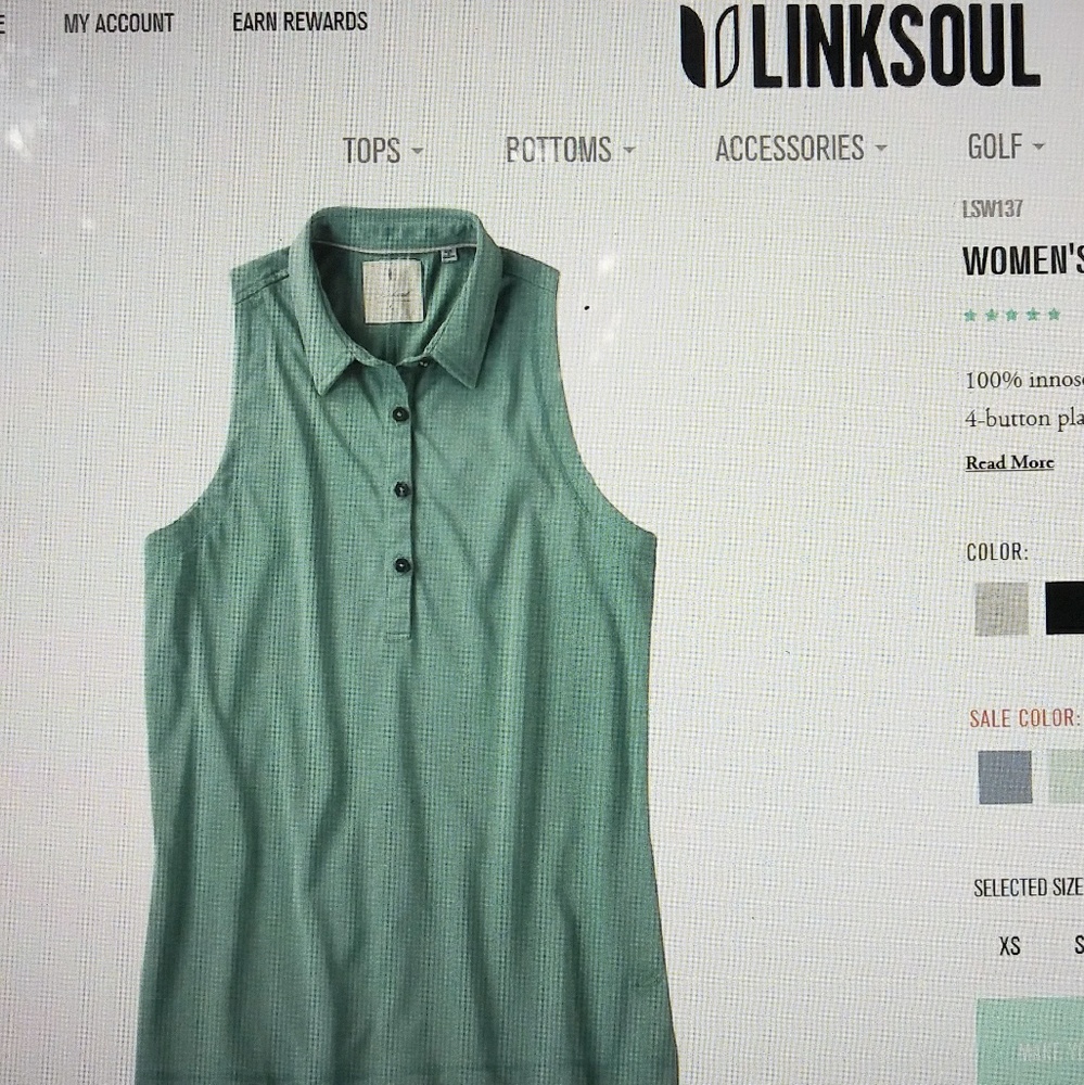 Linksoul women's sleeveless shirt agave color XL